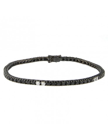 Bracciale Tennis Davite & Delucchi con Diamanti Neri Unisex - 0