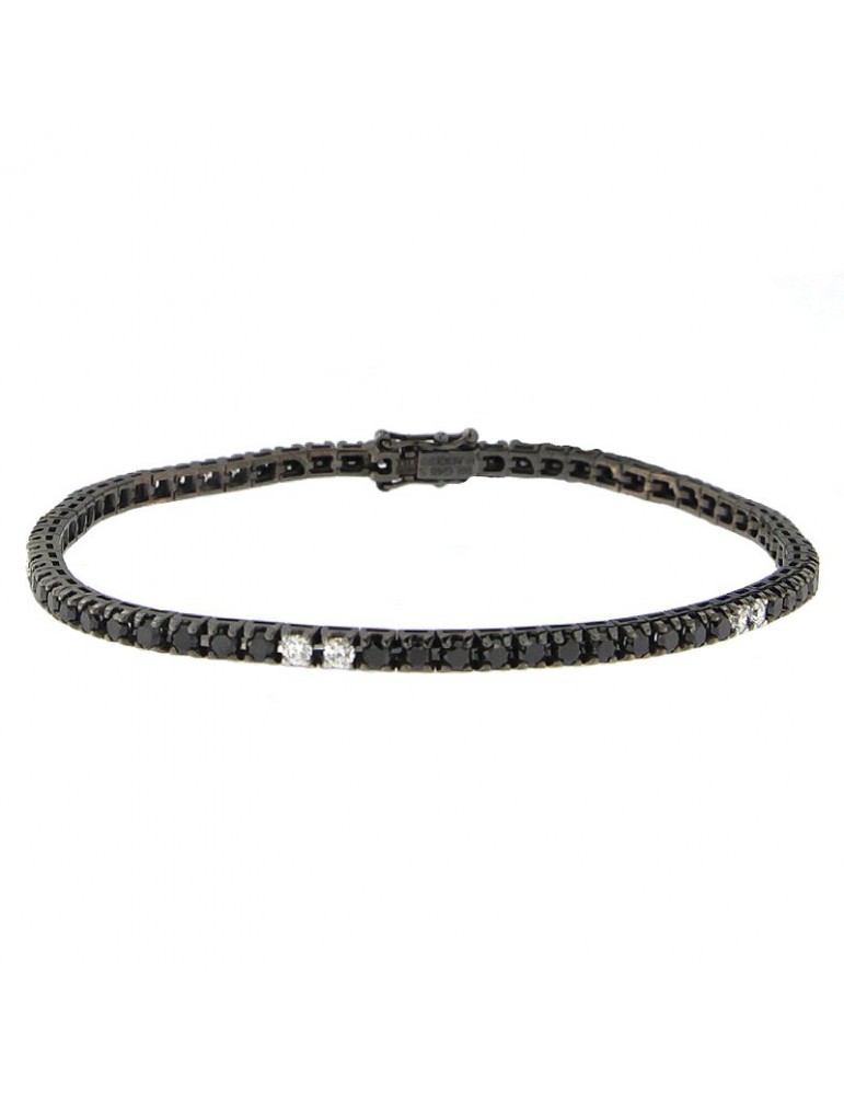 Bracciale Tennis Davite & Delucchi con Diamanti Neri Unisex - 0