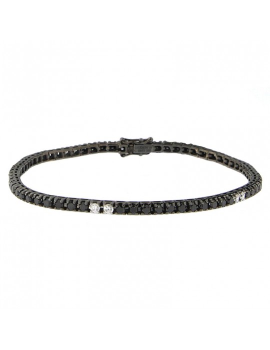 Bracciale Tennis Davite & Delucchi con Diamanti Neri Unisex - 0