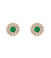 Orecchini Buonocore - Perlee in Oro Rosa 18 carati con Diamanti Naturali e Smeraldi 0,06 ct