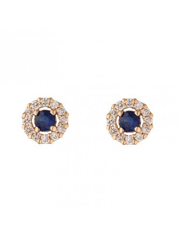 Orecchini Buonocore - Perlee - Oro Rosa - Diamanti - Zaffiri -787O02MP