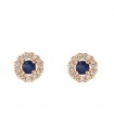 Orecchini Buonocore - Perlee in Oro Rosa 18 carati con Diamanti Naturali e Zaffiri Blu 0,08 ct