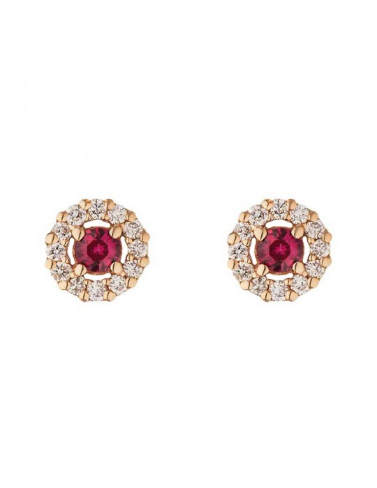 Orecchini Buonocore - Perlee - Oro Rosa - Diamanti - Rubini - 787O04MP