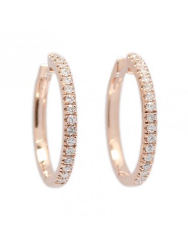 Orecchini Buonocore - Cerchio - Oro Rosa - Diamanti 0,21 ct -228O01DP