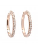 Buonocore Earrings - 18K Rose Gold Circle with Natural Diamonds 0.21 ct - 0
