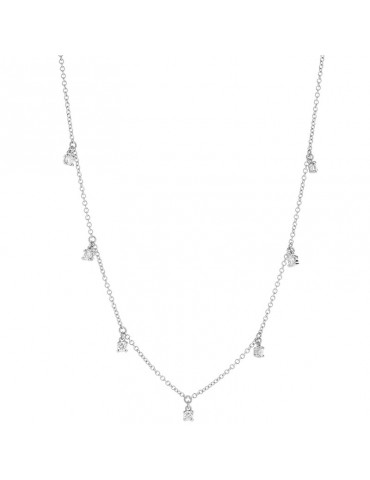 Collana Buonocore -Oro Bianco- Diamanti Pendenti da 0,34 ct - 122C01DW