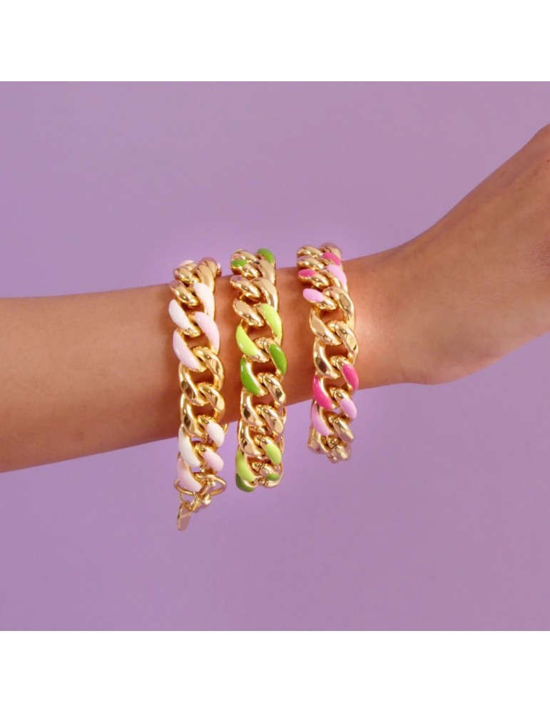 Bracciale Unoaerre - Colors - Groumette Rosa - Bianco - 7EXB0025005G