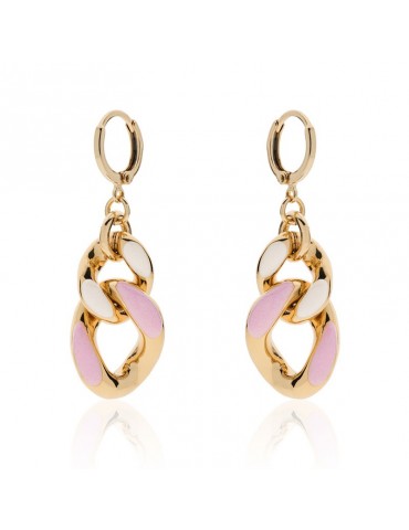 Orecchini Unoaerre - Colors - Groumette Rosa - Bianco - 7EXO0021005G
