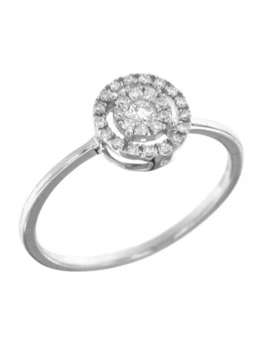 Lelune Diamonds Woman's Ring - in 18k White Gold with Natural Diamonds 0.15 ct - 0
