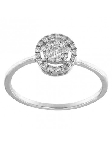 Lelune Diamonds Woman's Ring - in 18k White Gold with Natural Diamonds 0.15 ct - 0 2