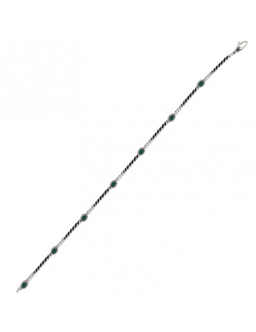 Davite & Delucchi woman's tennis bracelet with emeralds - 0