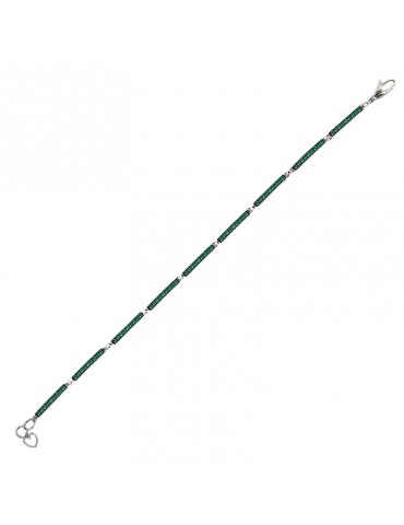 Davite & Delucchi unisex tennis bracelet with emeralds - 0