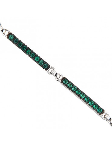 Davite & Delucchi unisex tennis bracelet with emeralds - 0 2