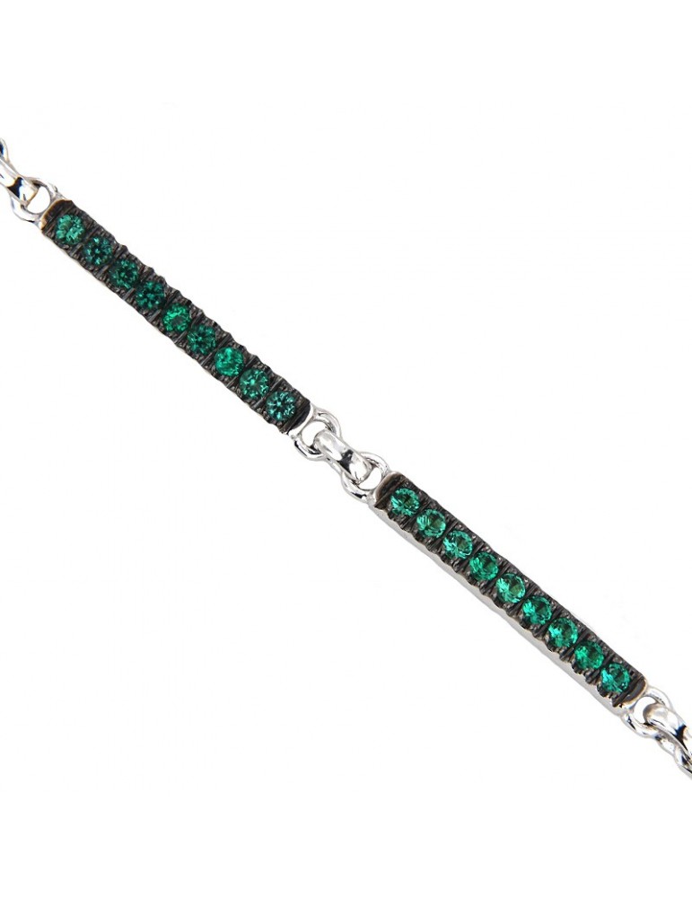 Bracciale tennis Davite & Delucchi con smeraldi unisex - 0