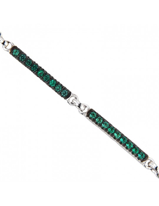 Davite & Delucchi unisex tennis bracelet with emeralds - 0