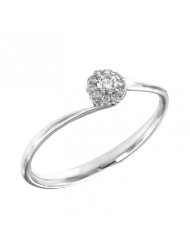 Anello Davite&Delucchi - Oro Bianco - Diamanti Bianchi 0,12 ct - AA03138811