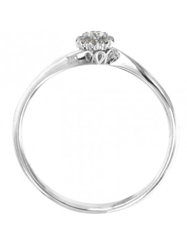 Davite & Delucchi Woman's Ring - in 18K White Gold with White Diamonds 0.12 ct - 0 2