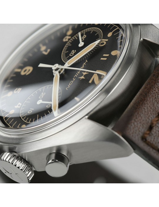 Hamilton Men's Watch - Khaki Aviation Pioneer Mechanical Chrono 40mm Black - 0