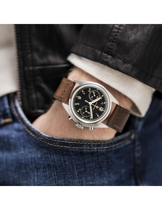 Hamilton Men's Watch - Khaki Aviation Pioneer Mechanical Chrono 40mm Black - 0