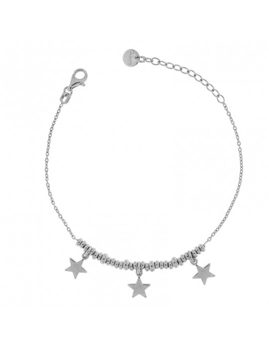 Rue Des Mille Women's Silver Bracelet with Micro Rings and Stars - 0