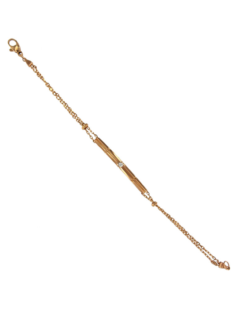 Bracciale Crivelli Donna - in Oro Rosa con Diamante Centrale - 0