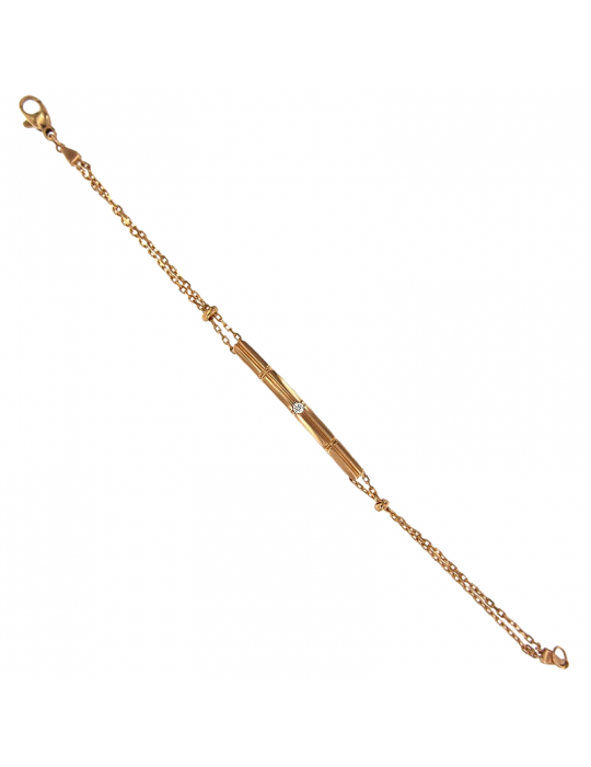 Bracciale Crivelli Donna - in Oro Rosa con Diamante Centrale - 0