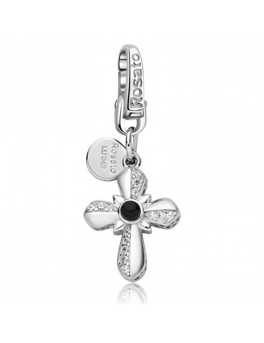 Charm - Cross - Rosato - Pendant - 925% Silver - Black Onyx - RLU042