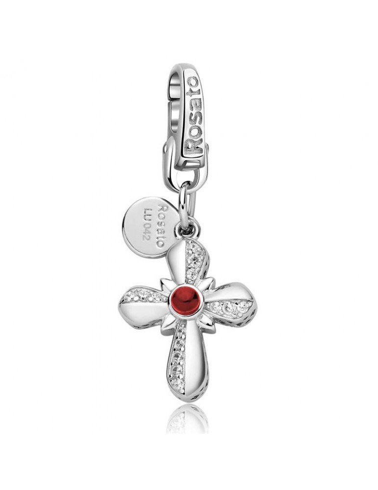 Charm - Cross - Rosato - Pendant - 925% Silver - Zircons - RLU043