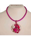Rajola Woman's Necklace - Tresor Medallion Pendant with Pearls, Jade and Agate - 0