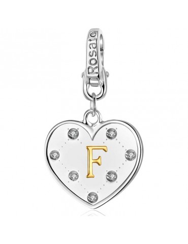 Charm Rosato - Cuore - Alphabet - Lettera F - Argento 925% - RAL006