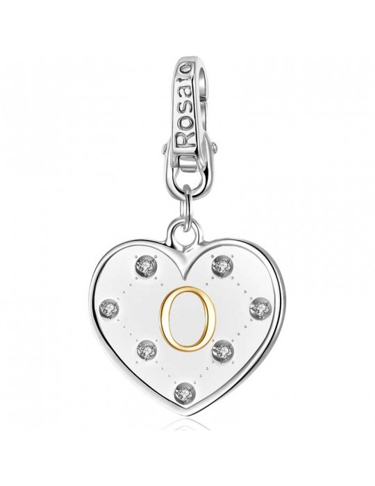 Charm Rosato - Cuore - Alphabet - Lettera O - Argento 925% - RAL015
