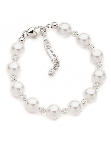 BRACELET WITH SWAROVSKI PEARLS AND PAVE 'OF STRASS - 0