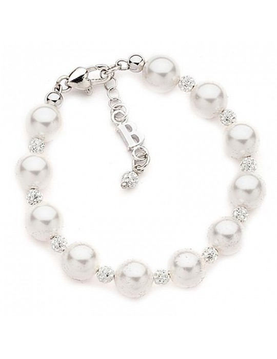 BRACELET WITH SWAROVSKI PEARLS AND PAVE 'OF STRASS - 0