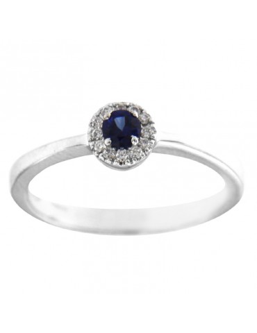 Anello Davite&Delucchi - Oro Bianco - Diamanti - Zaffiro - AA030095ZFS 2