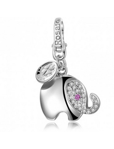 Charm - Elefantino - Rosato - My Luck - Argento 925% - Zirconi -RLU002