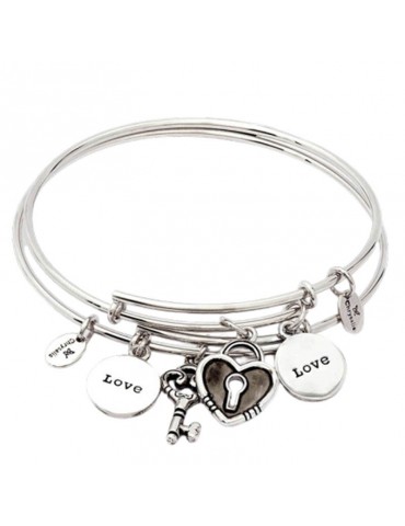 Chrysalis Bracelets - Two of One - Padlock - Key-Silver - CRBT1901SP