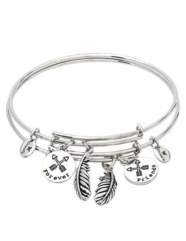 Chrysalis Bracelets - Two of One - Forever Friends-Feathers -CRBT1903SP