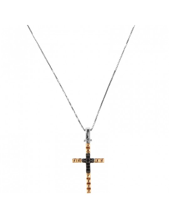 Collana Davite&Delucchi - Oro - Croce - Diamanti Neri - CLU011772BL1 Collana Davite&Delucchi - Oro - Croce - Diamanti Neri - CLU011772BL1