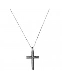 Davite & Delucchi Man Necklace - White Gold Rood with Black Diamonds 0.40 ct - 0