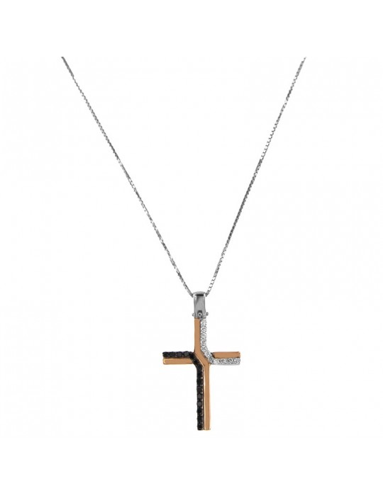 Collana Davite&Delucchi - Oro - Croce - Diamanti - CLU011833BL1