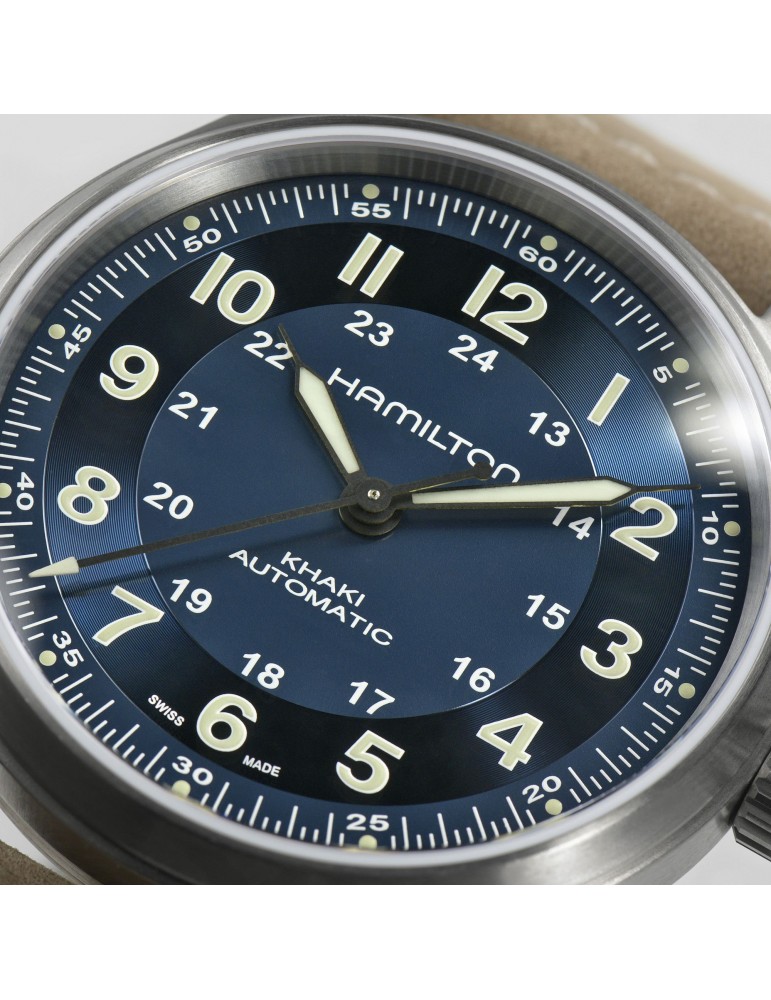 Orologio Hamilton - Khaki Field Titanium - Automatico 42mm Blu - H70545540