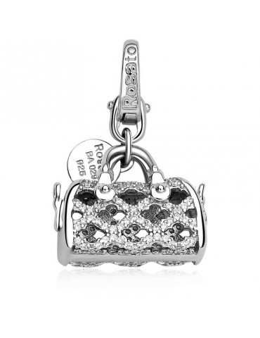 Charm Rosato - Borsa Bauletto - My Bags - Argento 925% -Zirconi-RBA029