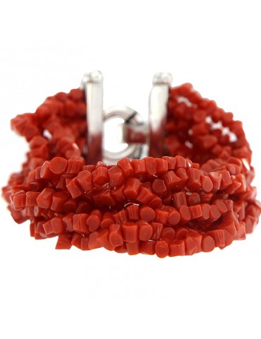 Bracciale Della Rovere Donna - in Argento 925% con Corallo Mediterraneo - 0 2