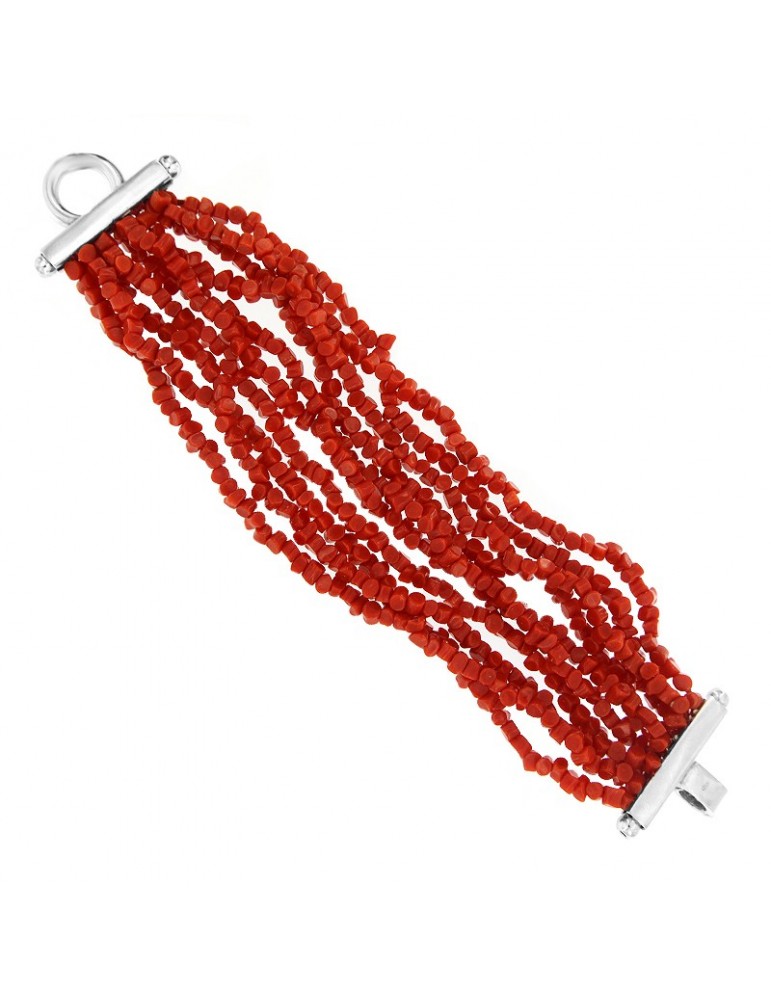 Della Rovere Woman's Bracelet - 925% Silver with Mediterranean Coral - 0