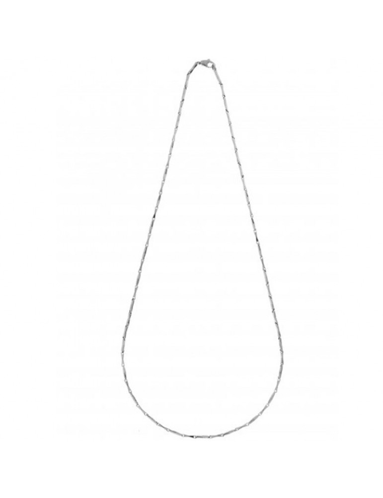 Chimento Man's Necklace - Tradition Gold Bamboo Classic in 18K White Gold 50 cm - 0