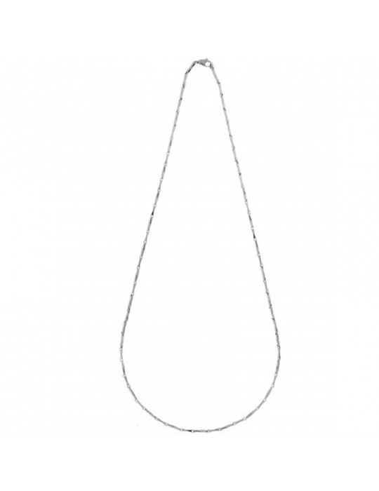 Chimento Man's Necklace - Tradition Gold Bamboo Classic in 18K White Gold 50 cm - 0
