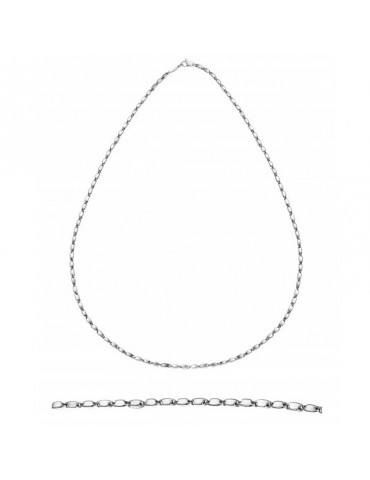 Chimento Man's Necklace - Tradition Gold Accents in 18K White Gold 50 cm - 0