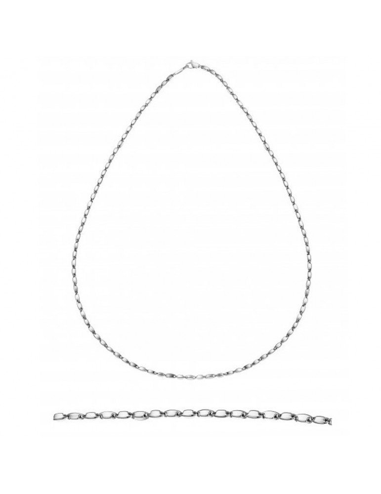 Chimento Man's Necklace - Tradition Gold Accents in 18K White Gold 50 cm - 0