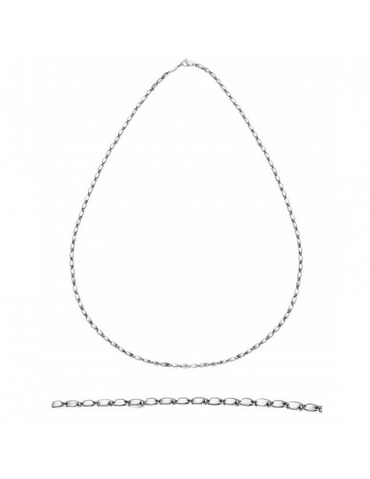 Chimento Man's Necklace - Tradition Gold Accents in 18K White Gold 50 cm - 0