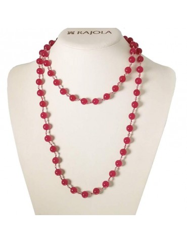 Collana Rajola - Cecilia -Giada Bordeaux- Quarzo Strawberry - 5428549L